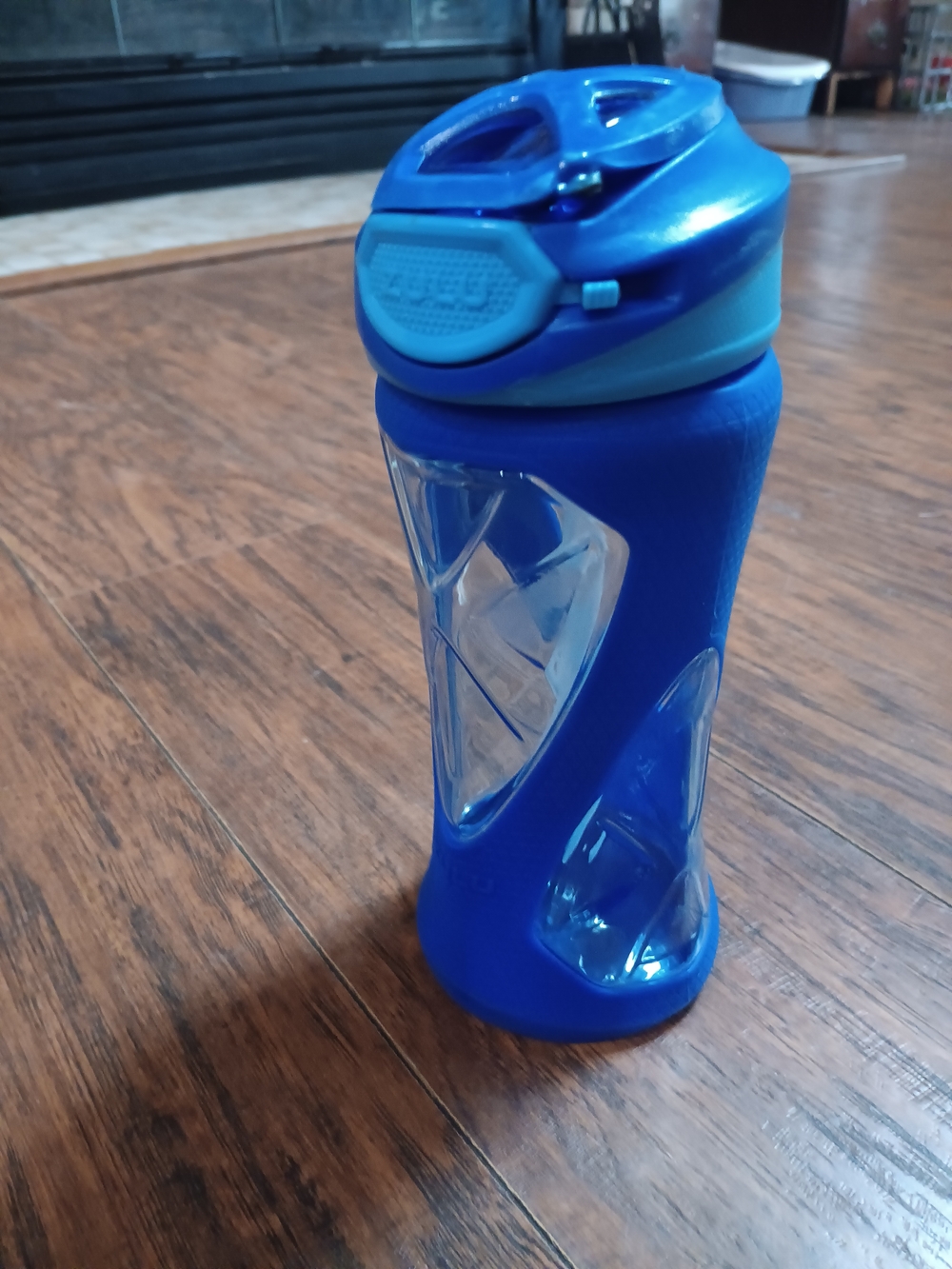 Blue Sports Water Bottle with Flip Lid